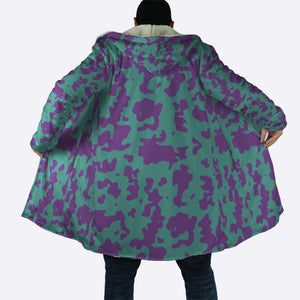 Mina Ashido Pattern Fleece Hooded Cloak Coat