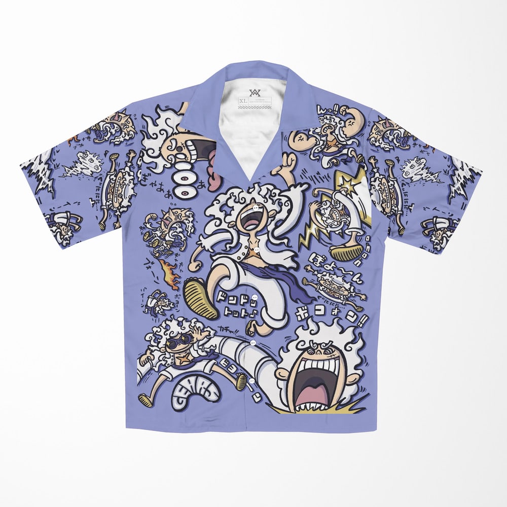 Luffy Gear 5 AOP Button up Hawaiian Shirt