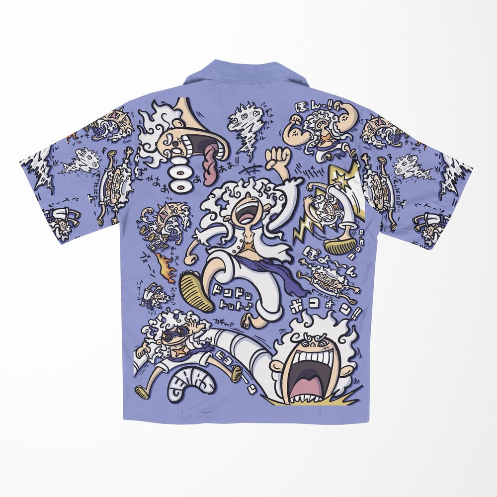 Luffy Gear 5 AOP Button up Hawaiian Shirt