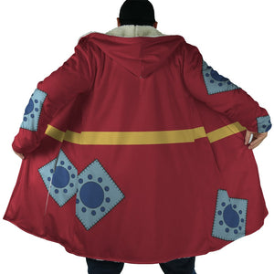 Luffy Wano Pattern One Piece Hooded Cloak Coat