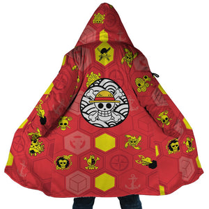 Mugiwara Jolly Roger AOP Hooded Cloak Coat