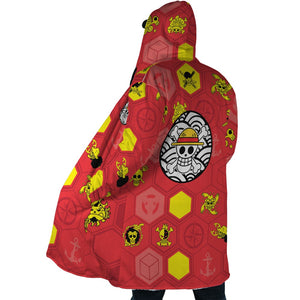 Mugiwara Jolly Roger AOP Hooded Cloak Coat