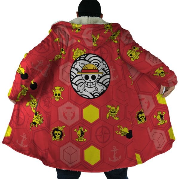 Mugiwara Jolly Roger AOP Hooded Cloak Coat