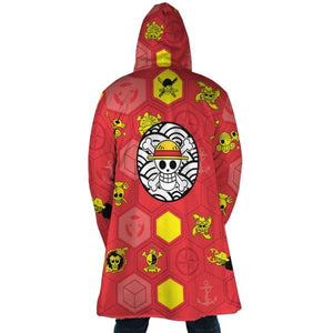 Mugiwara Jolly Roger AOP Hooded Cloak Coat