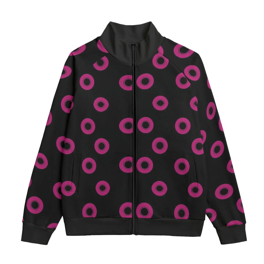 Meloe Beetles Pink Pattern Collar Up Jacket