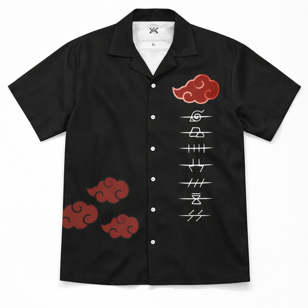 Shinobi Clouds Kanji Button up Shirt