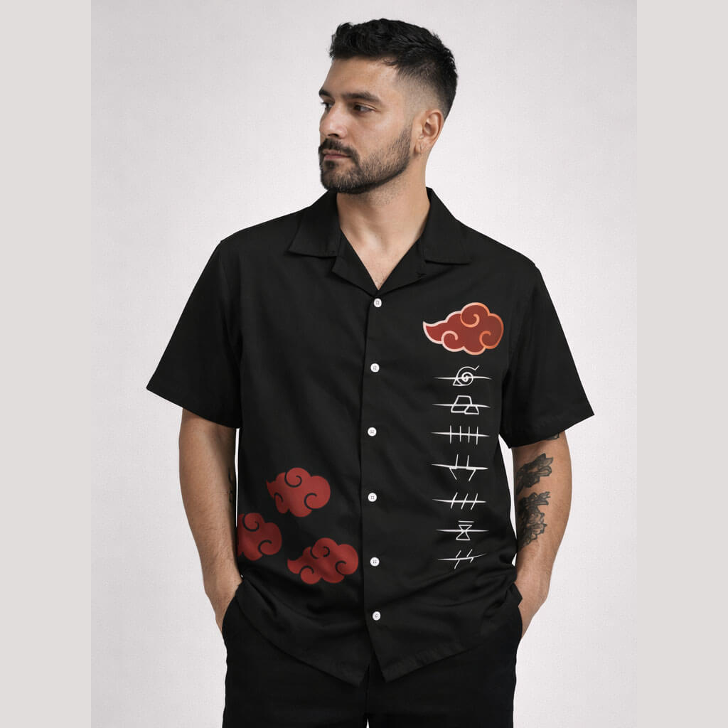 Shinobi Clouds Kanji Button up Shirt
