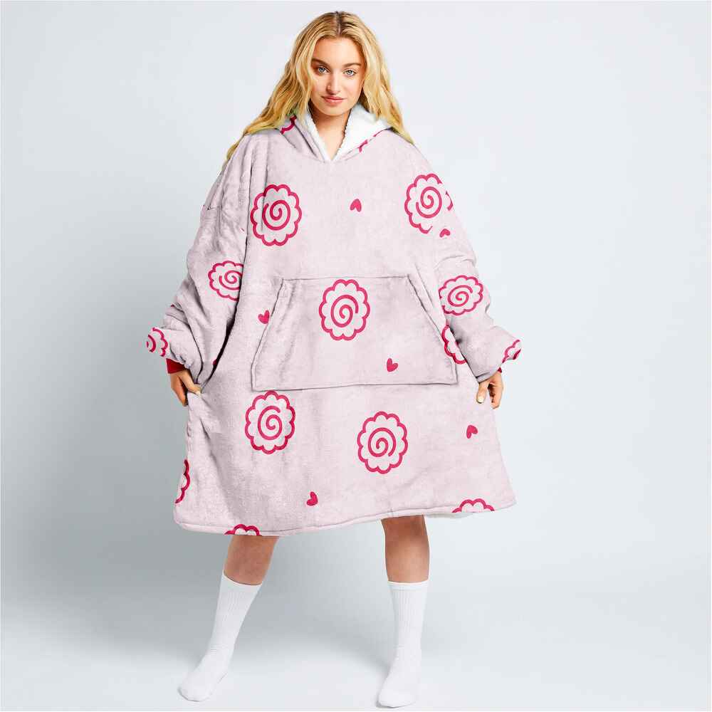 Kamaboko Fishcake Hearts Fusion Oodie Blanket Hoodie