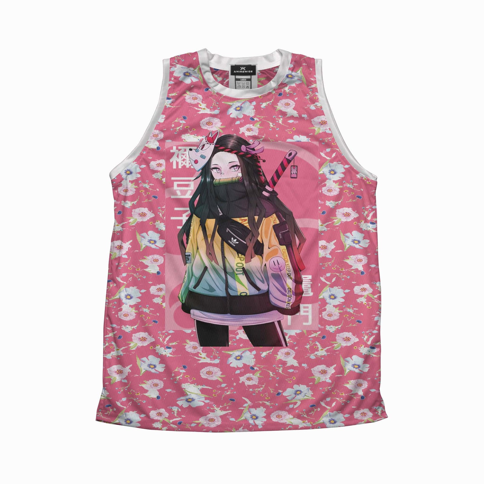 Nez Floral Pink Hip Jersey Tank Top