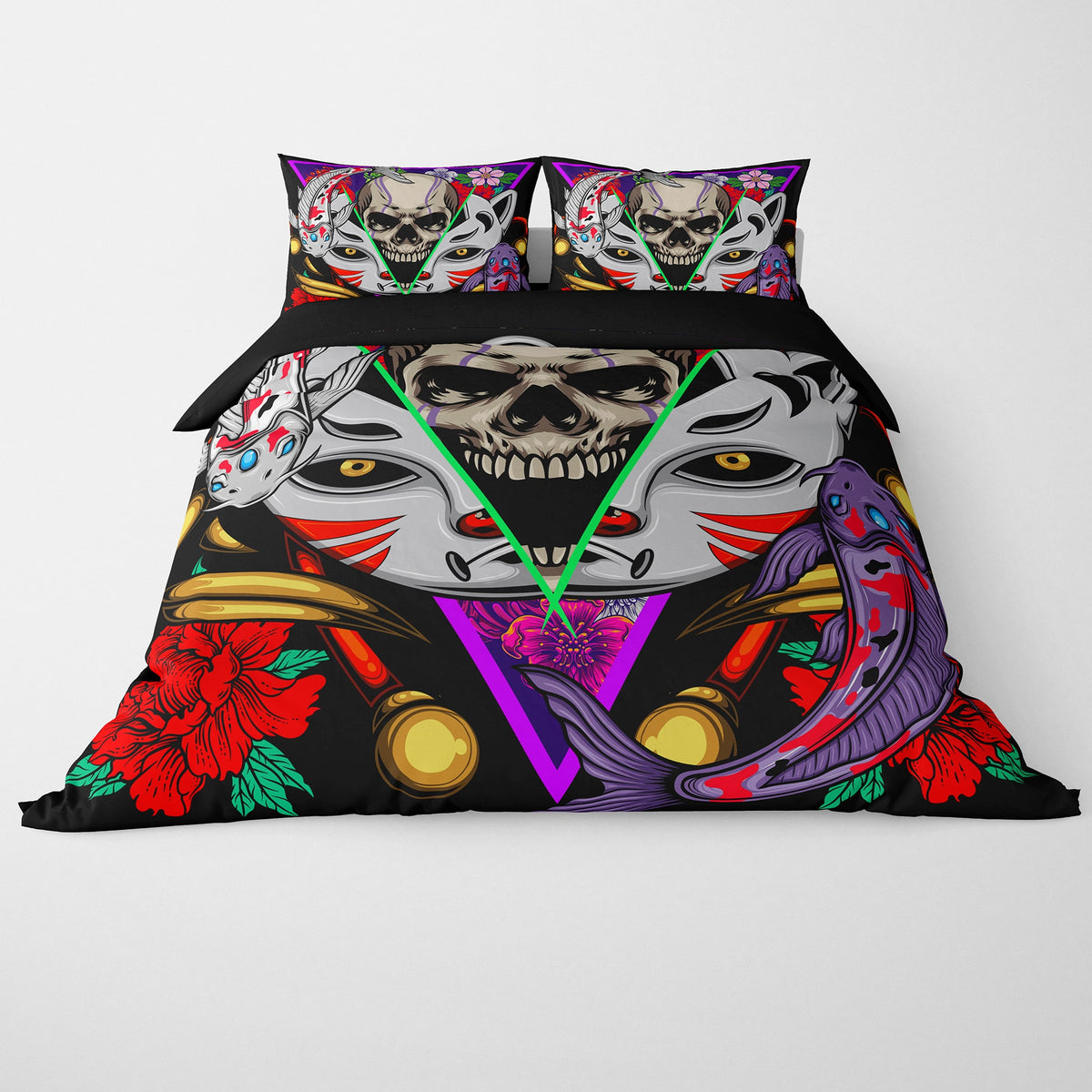 Ninja skeliton Mask black Duvet Cover Bedding