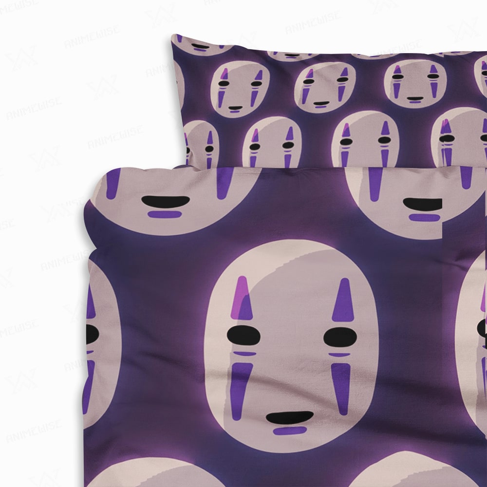 No Face Spirited Away Cross Pattern Comforter Bedding