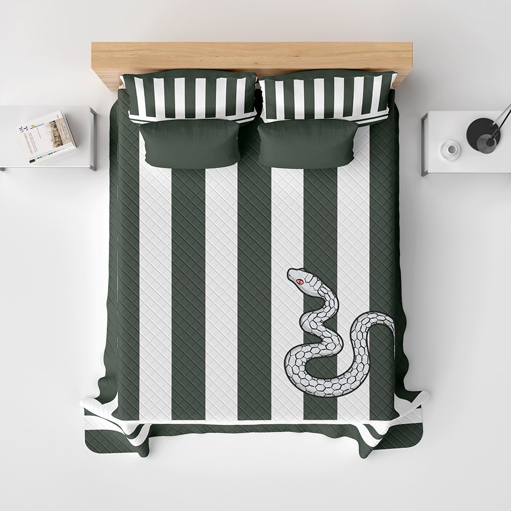 Snake Pillar Pattern Demon Slaying Corp Bedspread Quilt Set