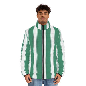 Green Stripes Puffer Jacket