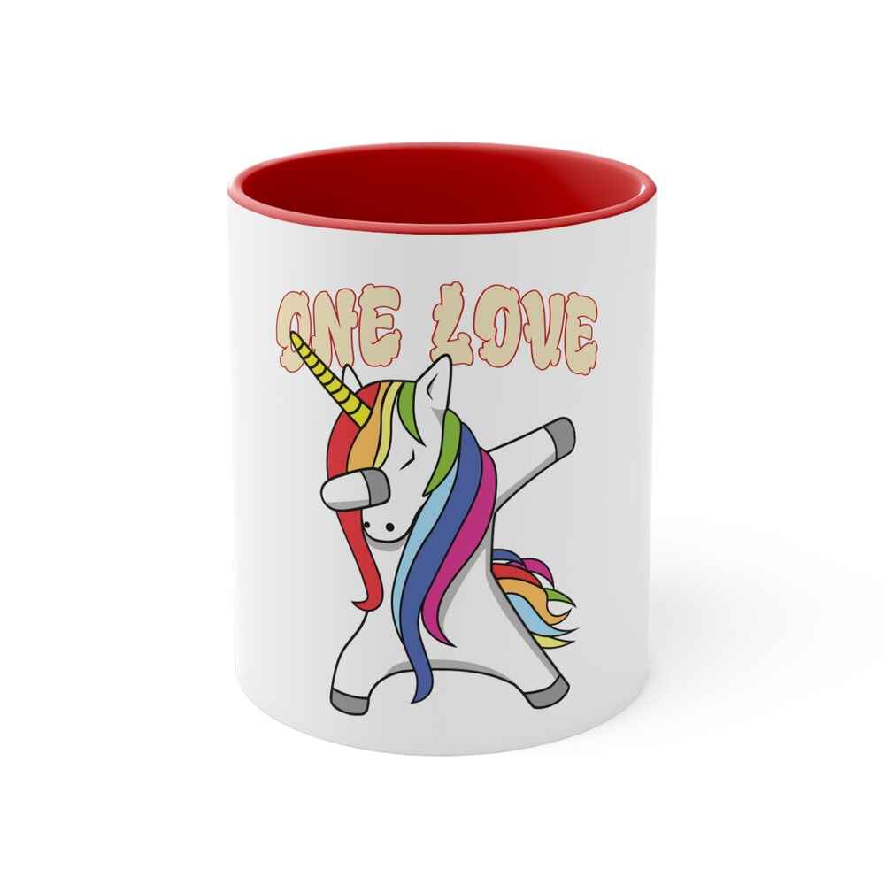 One Love Unicorn Accent Coffee Mug