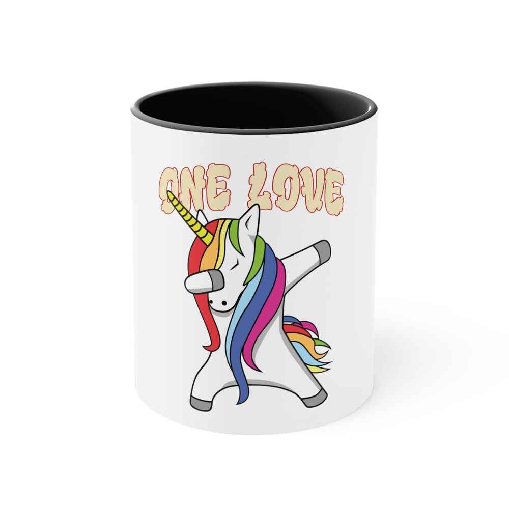 One Love Unicorn Accent Coffee Mug