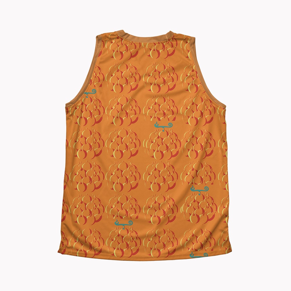 Mera Mera Devil Fruit Pattern Basketball Jersey