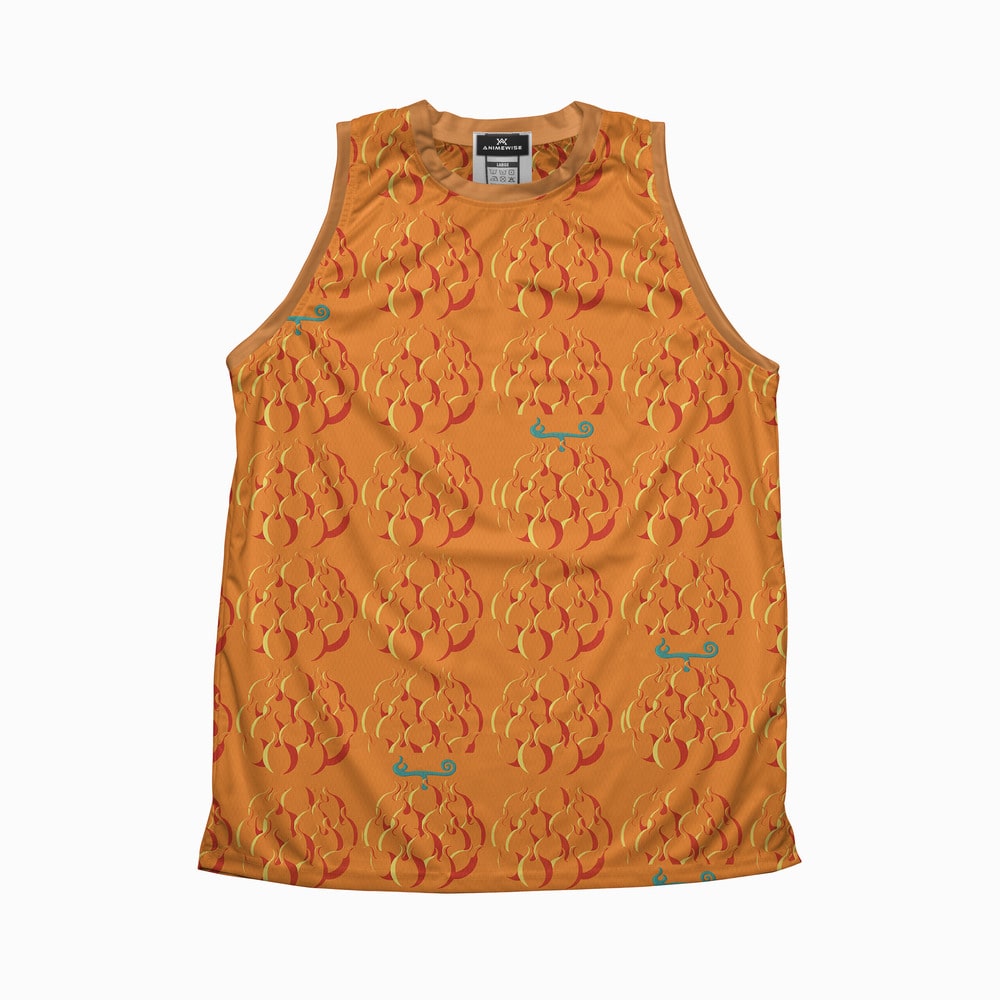 Mera Mera Devil Fruit Pattern Basketball Jersey