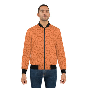 Flame Fruit Pattern Bomber Jacket