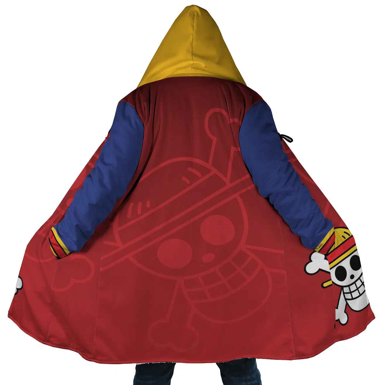 Straw Hat pirate Jolly Roger Brushed Hooded Cloak Coat