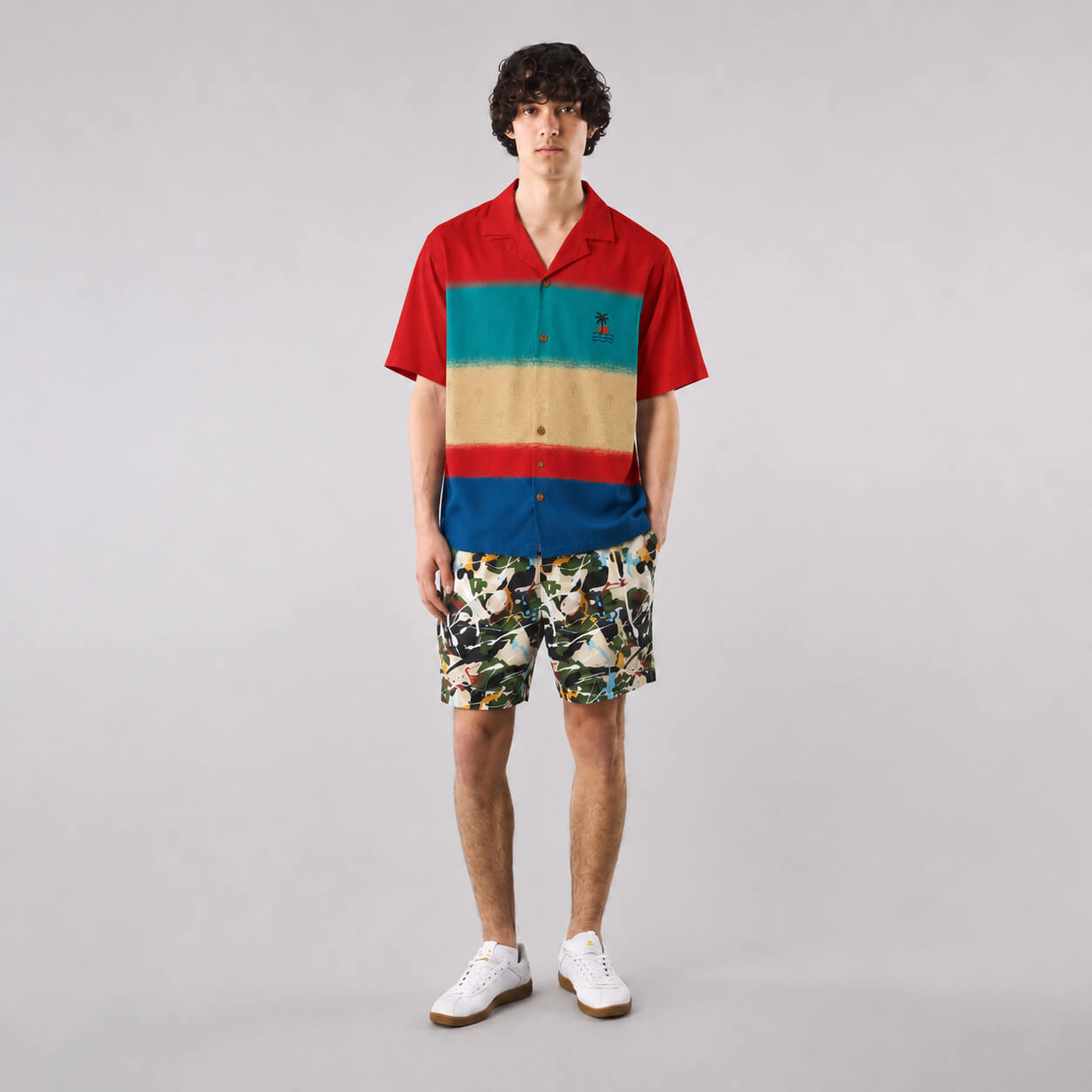 Paradise Stripe Hawaiian Shirt