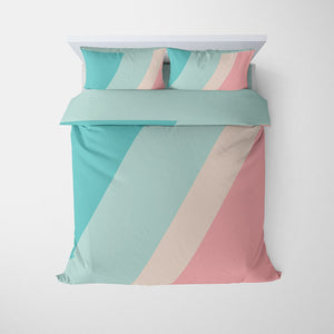 Pastel Pink And Blue Tail Stripes Comforter Bedding