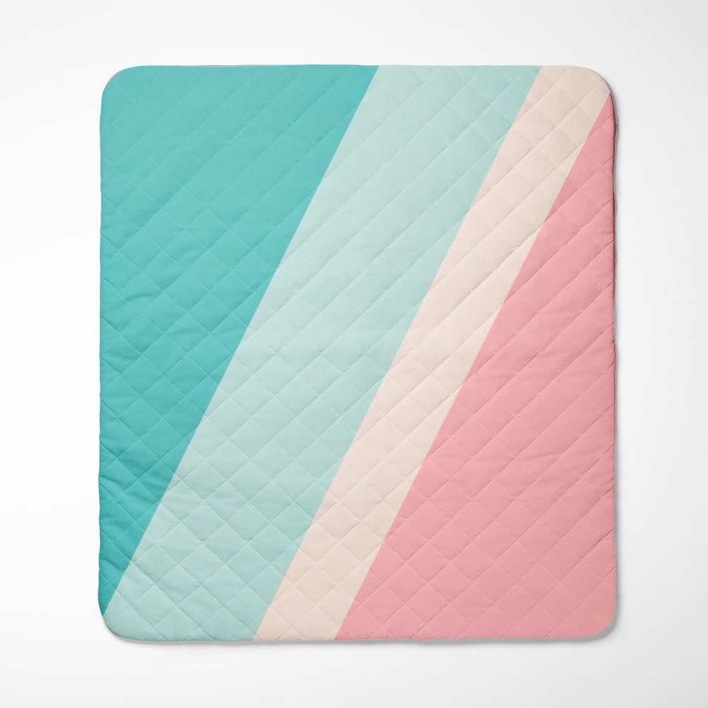 Pastel Pink And Blue Tail Stripes Quilt Bedding