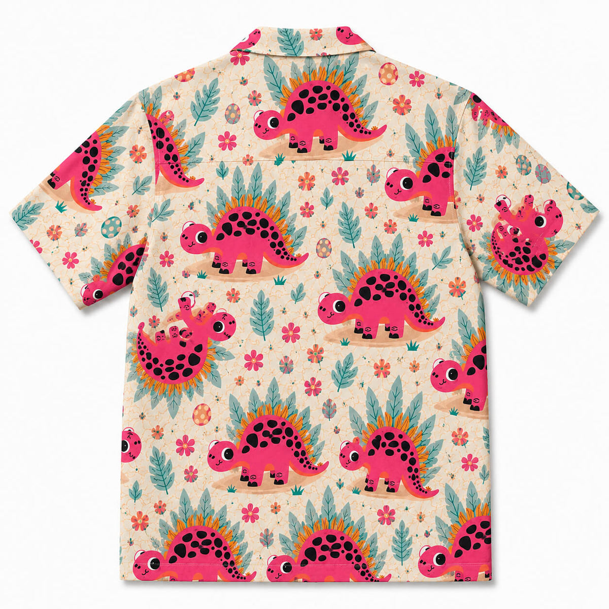 Pink Stegosaurus Hawaiian Shirt