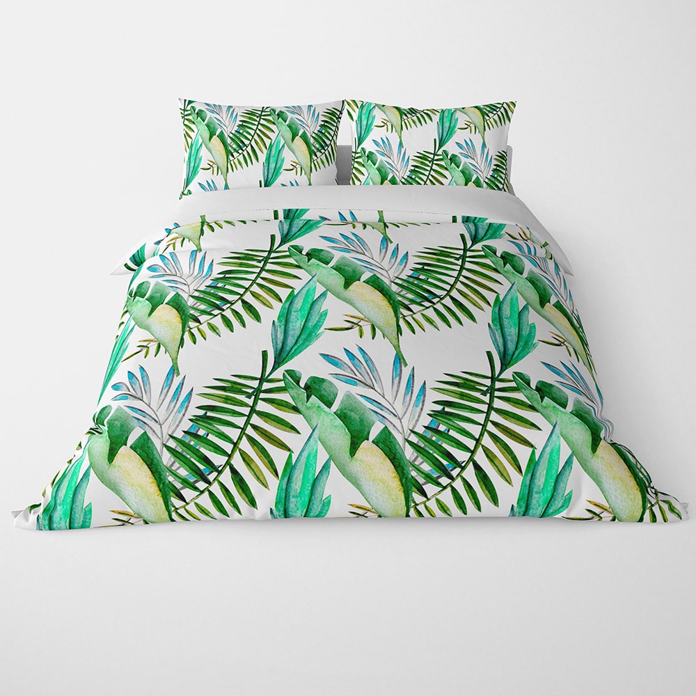 Plam Monstera Alternative Blend Duvet Cover Bedding