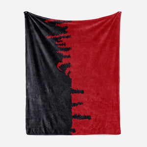 Red and Black Brush Stroke Blanket