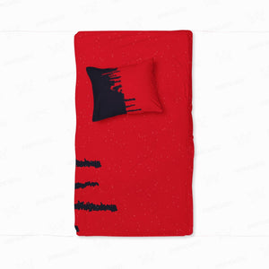 Red and Black Brush Stroke Duvet Cover Bedding