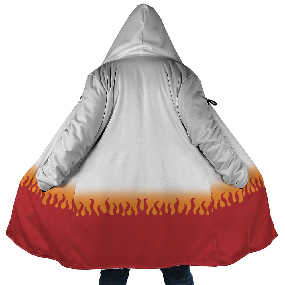 Fire Pillar Hooded Cloak Fleece Coat