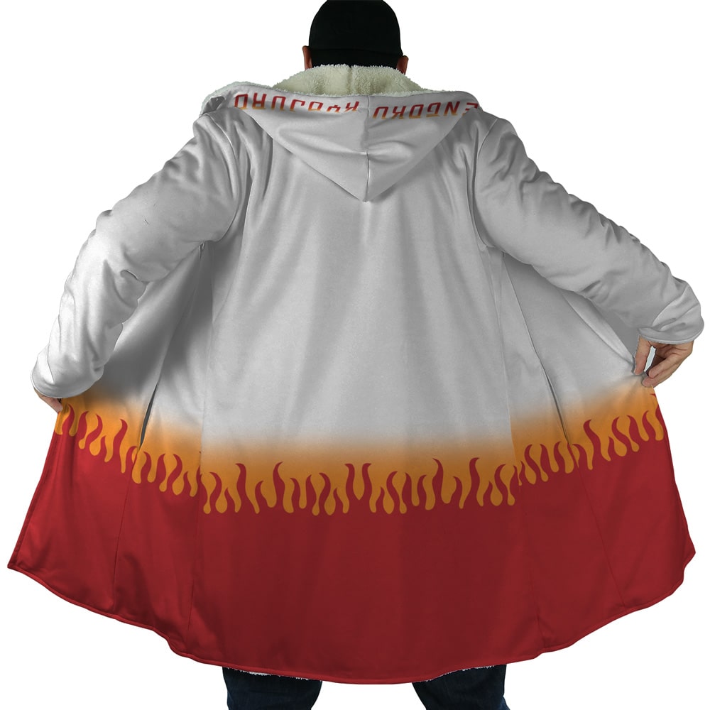 Fire Pillar Hooded Cloak Fleece Coat