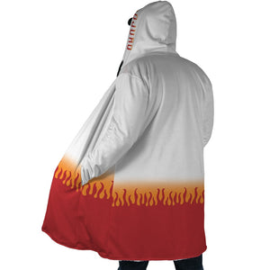 Fire Pillar Hooded Cloak Fleece Coat
