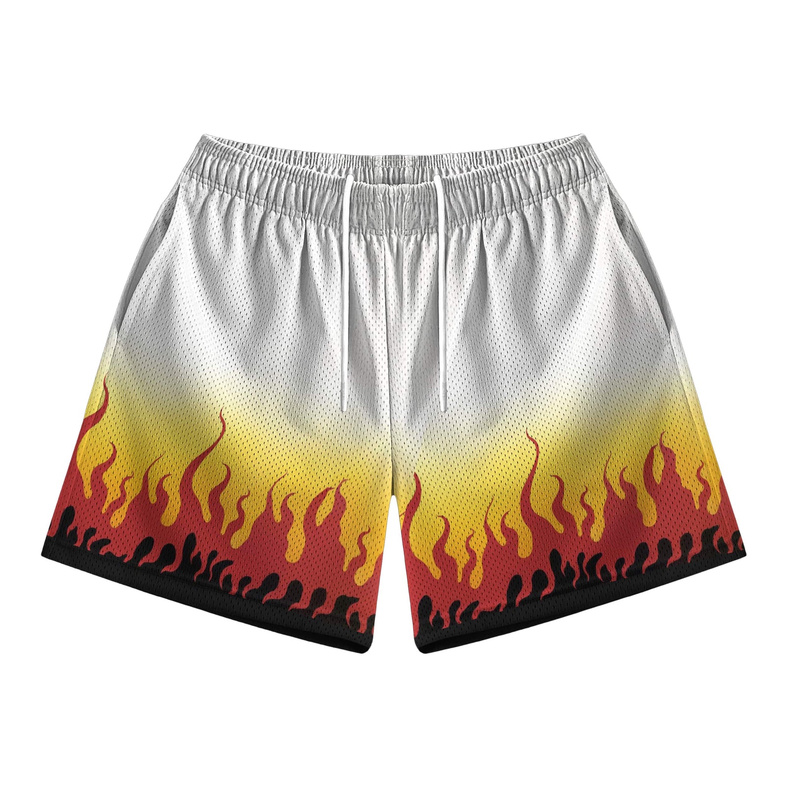 Flame Pillar Demon Slaying Corps Pattern Mesh shorts