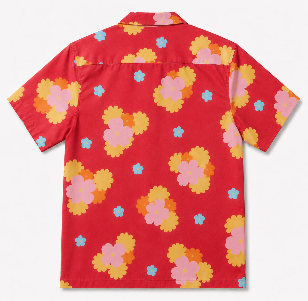 Retro Floral Button-Up Hawaiian Shirt