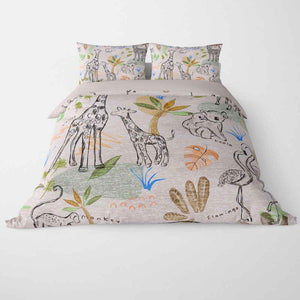 Safari Art Animals  Duvet Cover Bedding