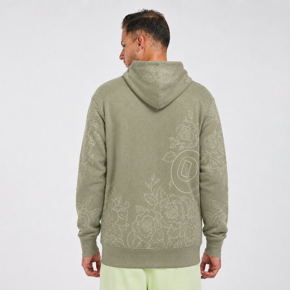 Sage Bloom Pullover Graphic Hoodie