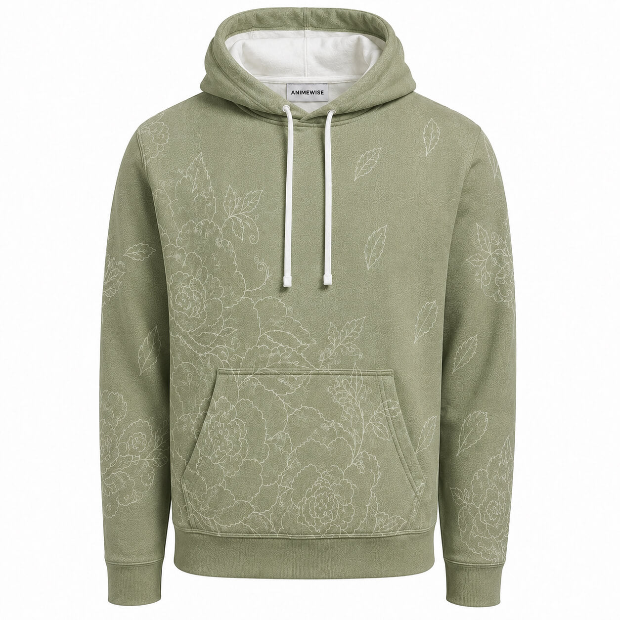 Sage Bloom Pullover Graphic Hoodie