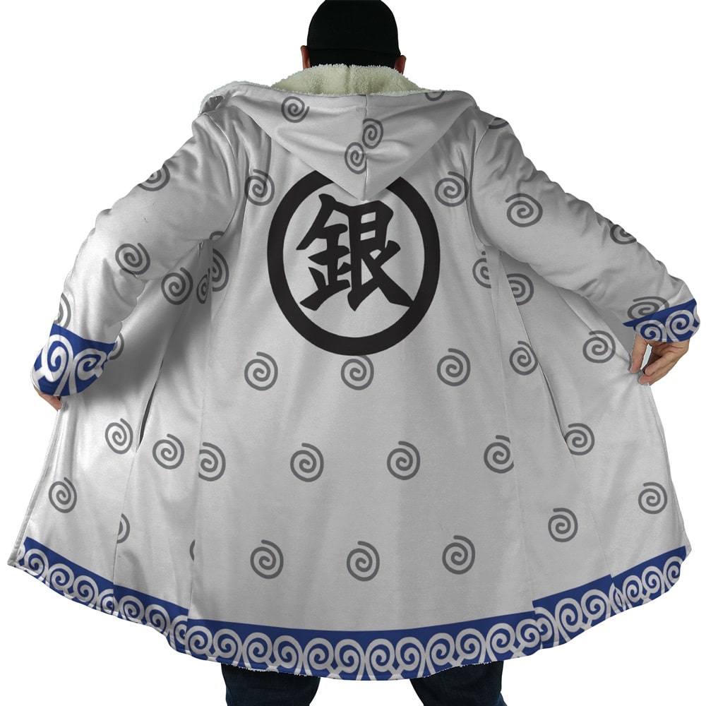 White Yaksha Fleece Hooded Cloak Coat