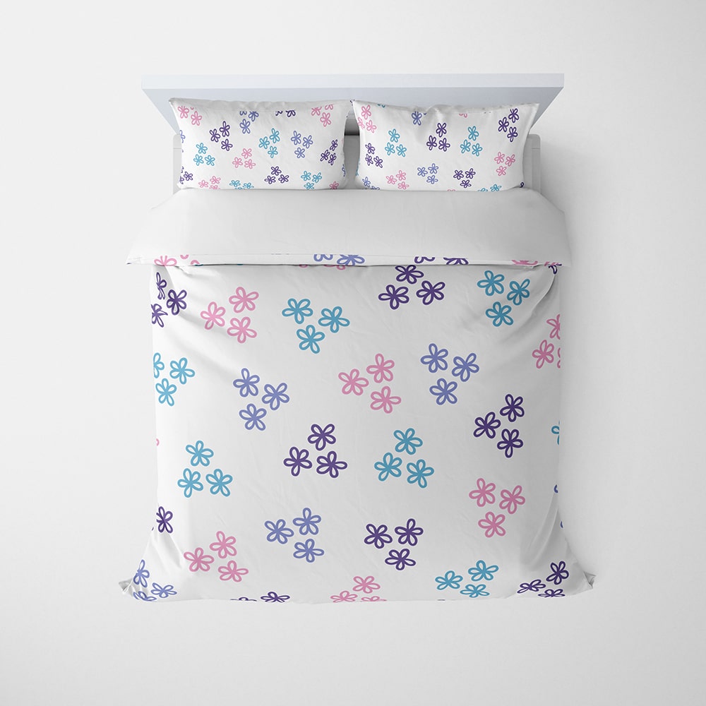 Sakura Lavender Floral Pattern Comforter Set Bedding