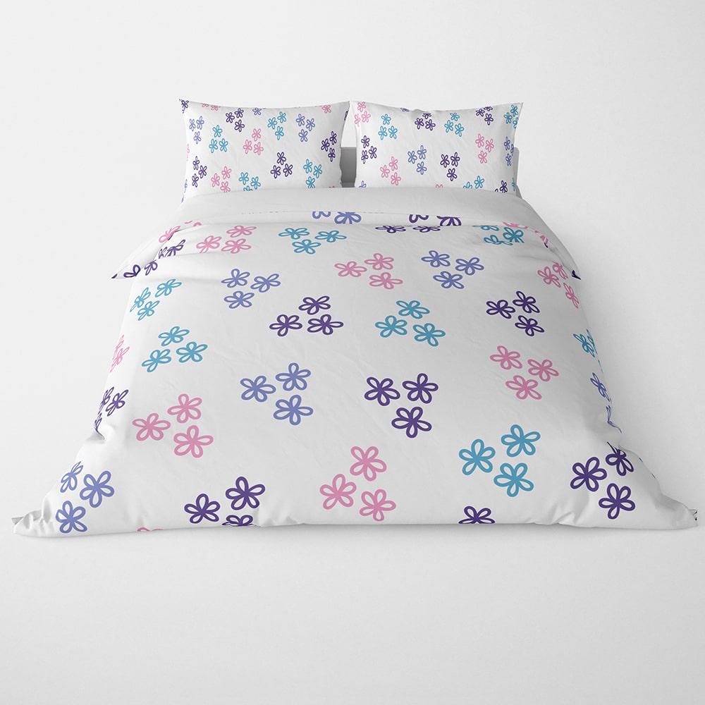 Sakura Lavender Floral Pattern Duvet Cover Bedding