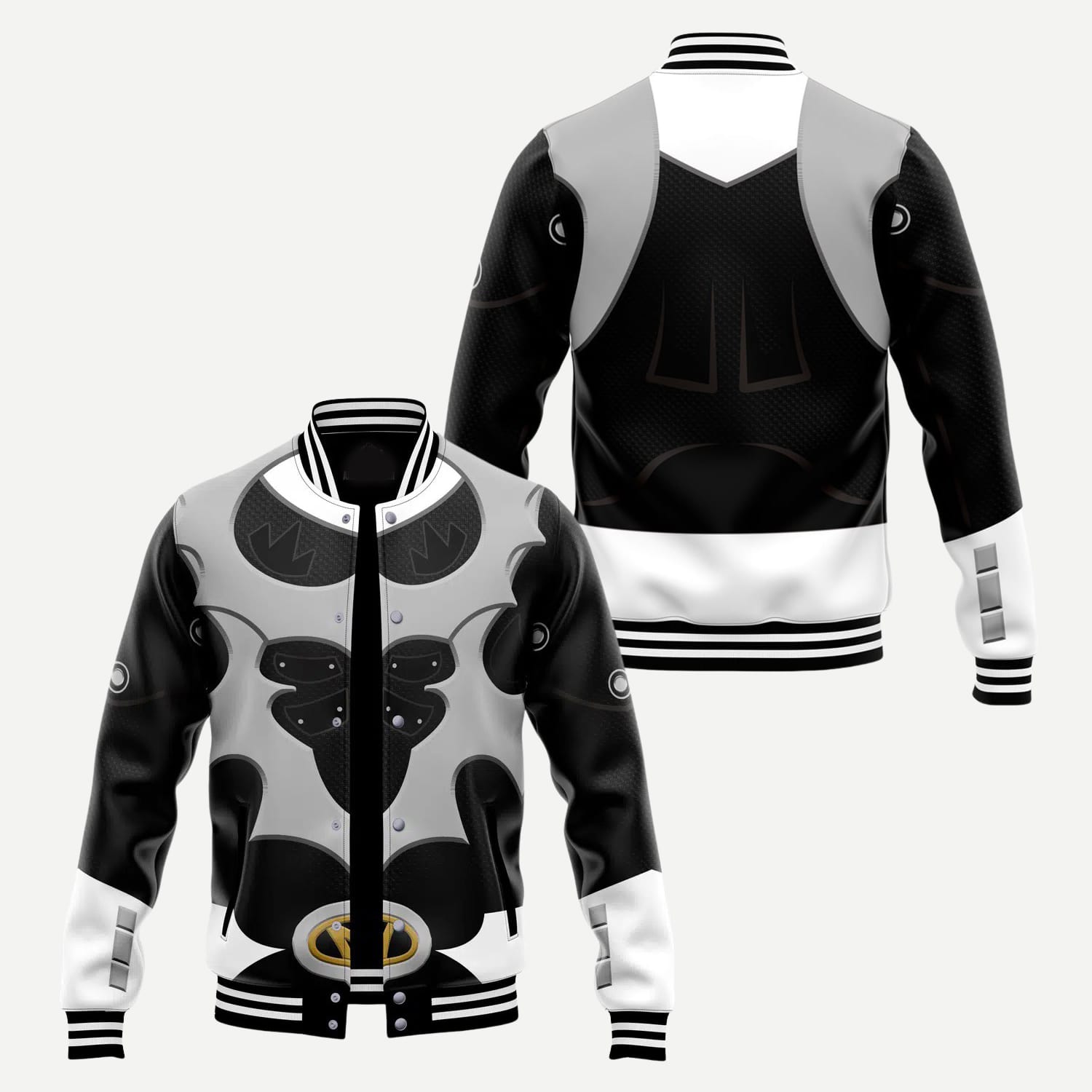 Silver Psycho Rangers Varsity Jacket