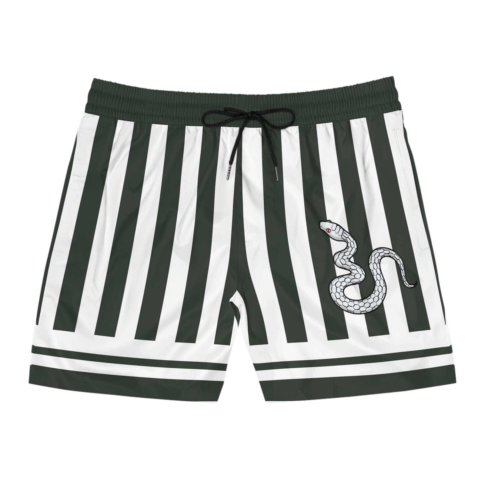 Snake Pillar Classic Stripe Slayers Pattern Swim Shorts