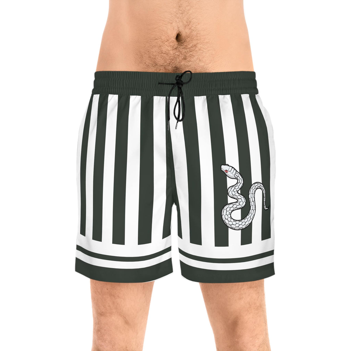 Snake Pillar Classic Stripe Slayers Pattern Swim Shorts