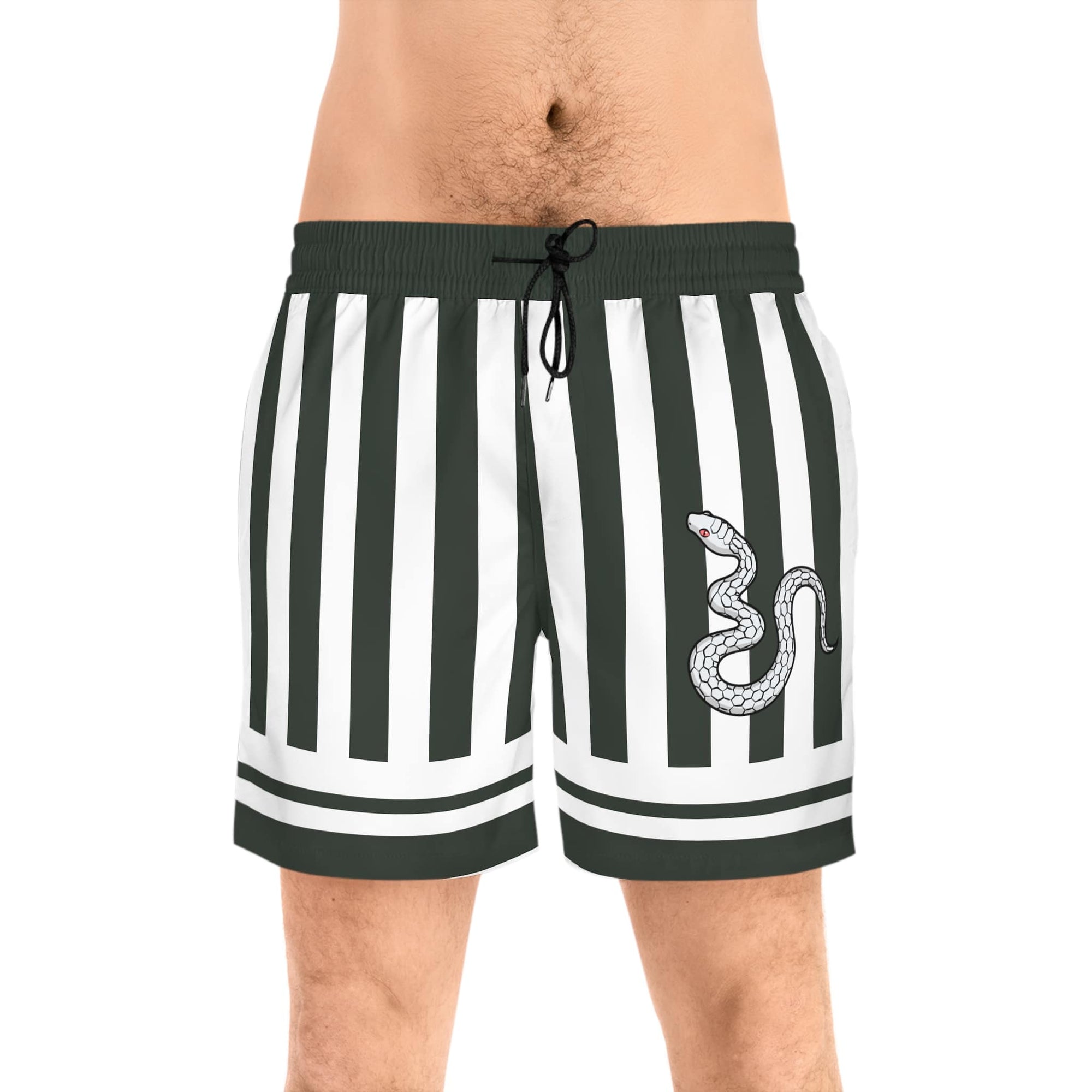 Snake Pillar Classic Stripe Slayers Pattern Swim Shorts