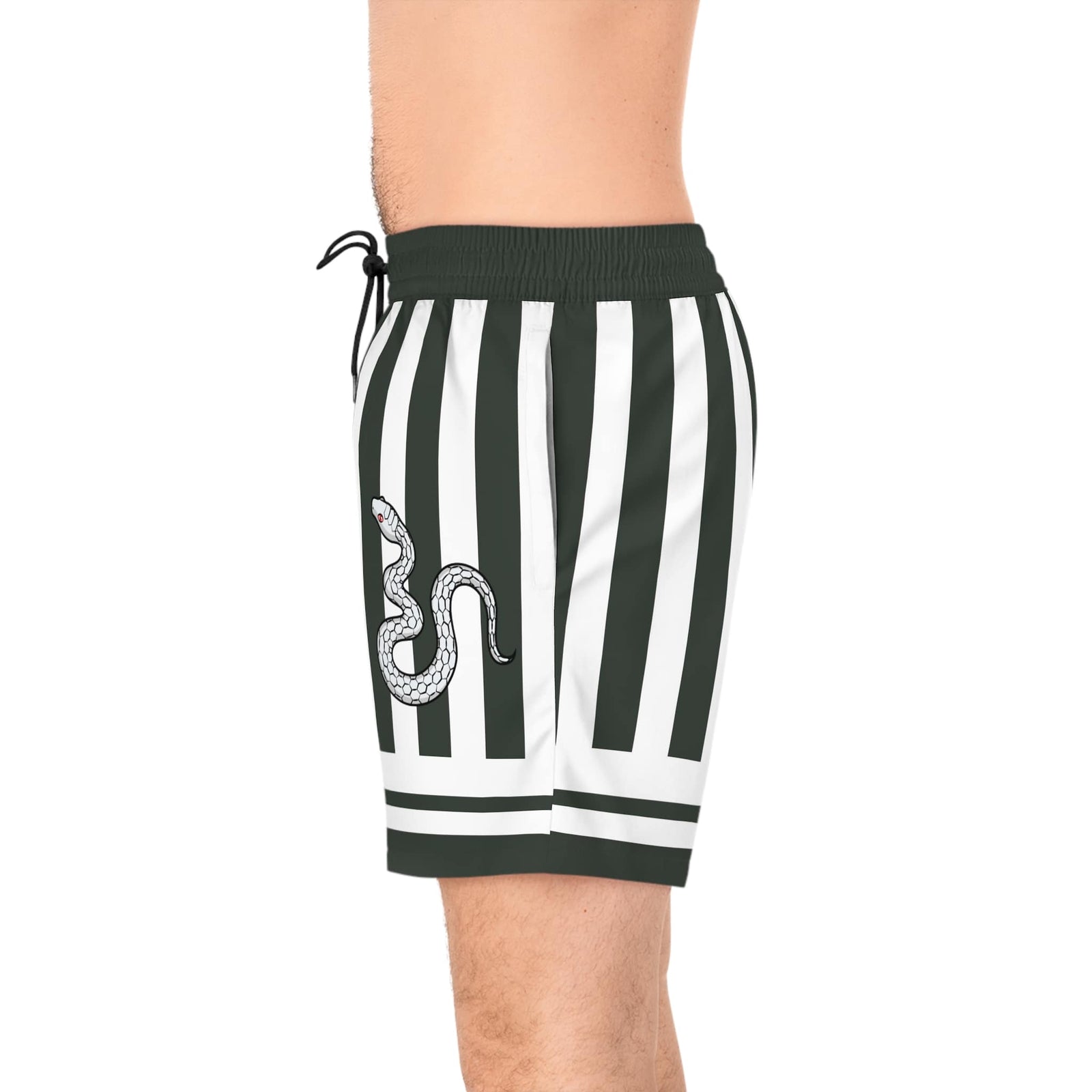 Snake Pillar Classic Stripe Slayers Pattern Swim Shorts