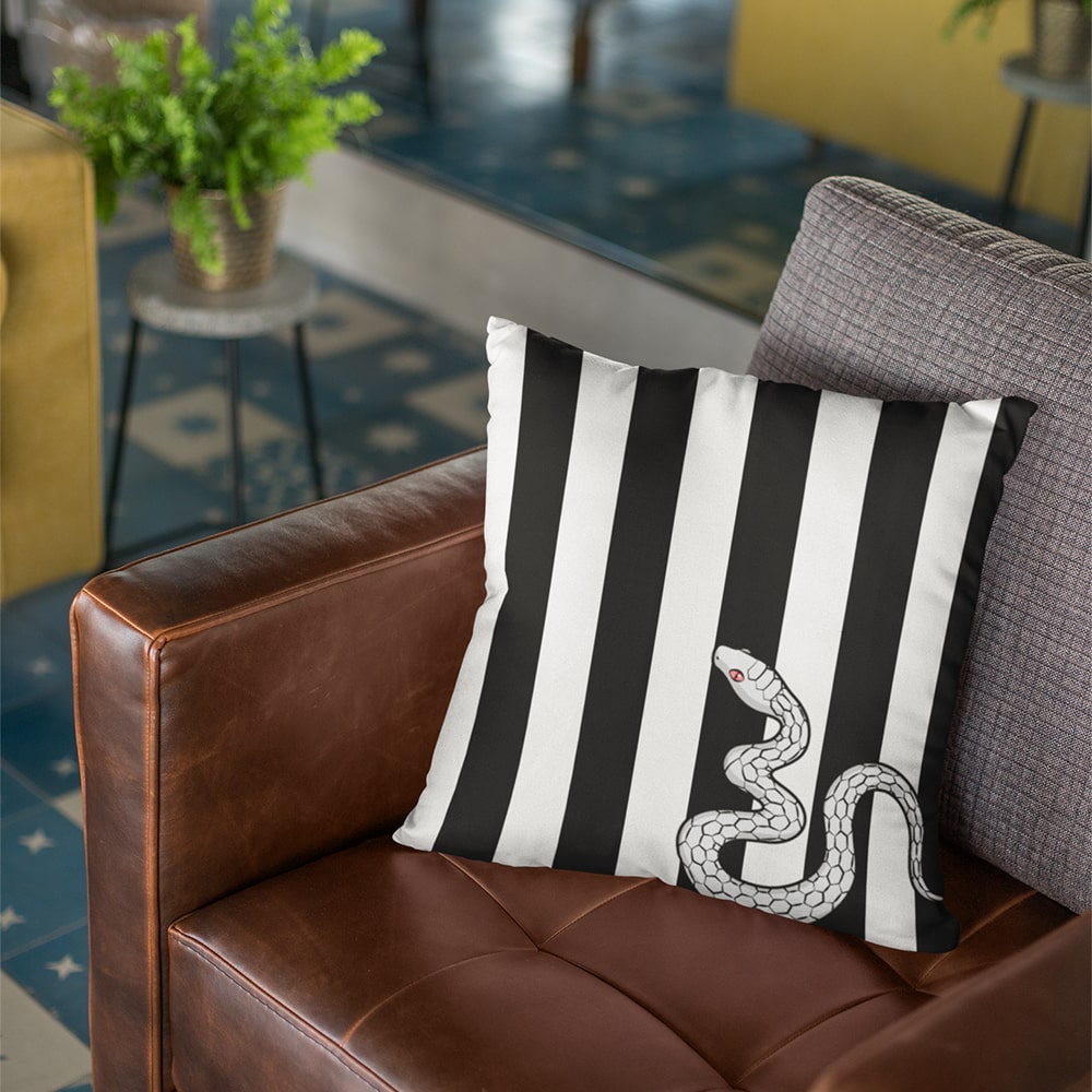 Snake Pillar Classic Stripes Pattern Throw Pillow