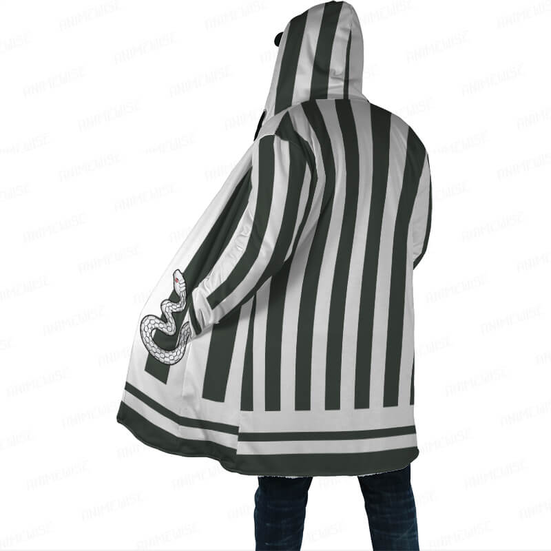 Snake Pillar Pattern Hooded Cloak Coat