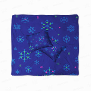 Snowflakes Blues Modern Pattern Stitched Duvet Cover Bedding