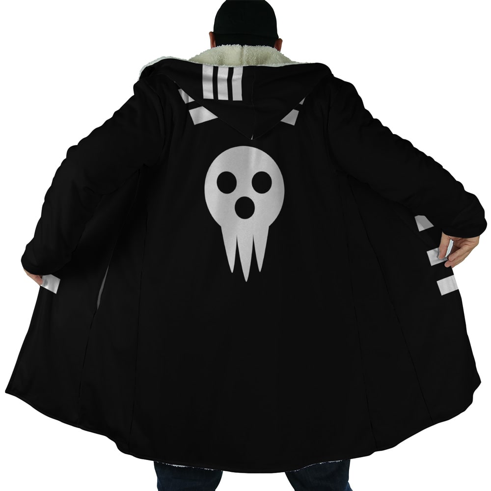 Soul Eater Demon Scythe Hooded Cloak Fleece Coat